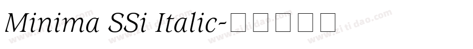 Minima SSi Italic字体转换